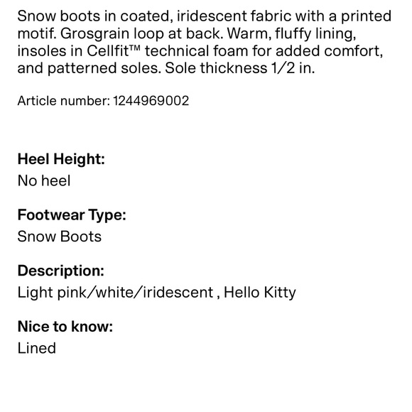 hello kitty pink snow Boots girl - Picture 3 of 11
